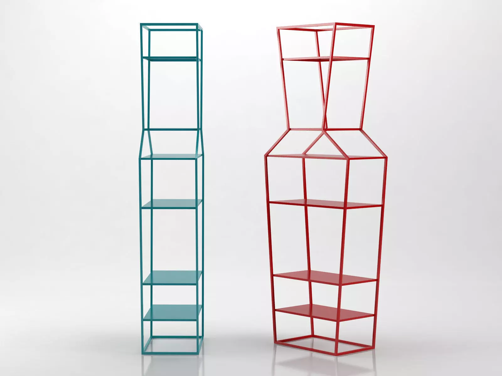 June metal shelf with three shelves 3D model_2