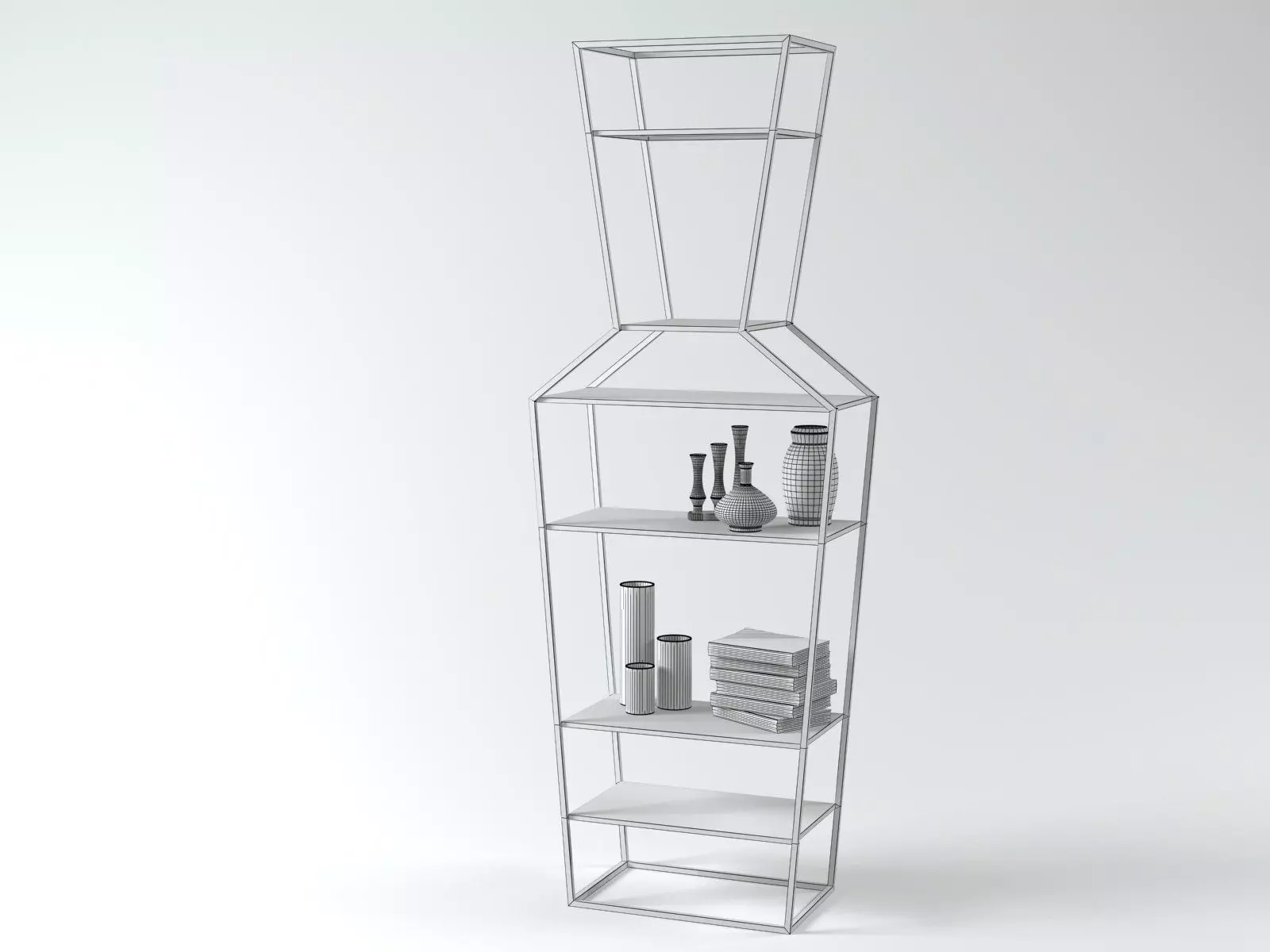 June metal shelf with three shelves 3D model_8
