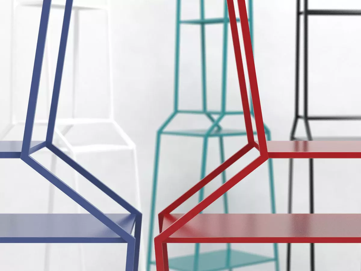 June metal shelf with three shelves 3D model_3