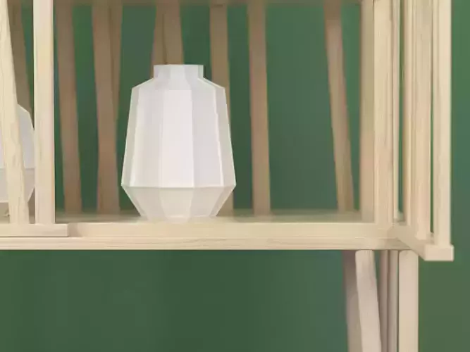 Mikado wooden bookcase made of strips of wood