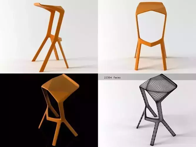 Miura three different colored bar stools