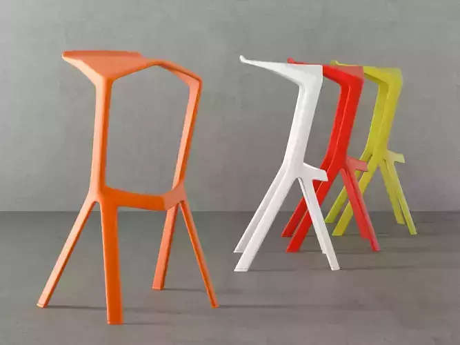 Miura three different colored bar stools