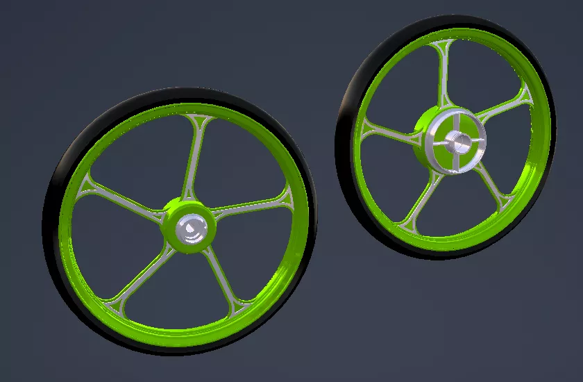 Velg Racing 5-Spoke Curved Sporty 3D model