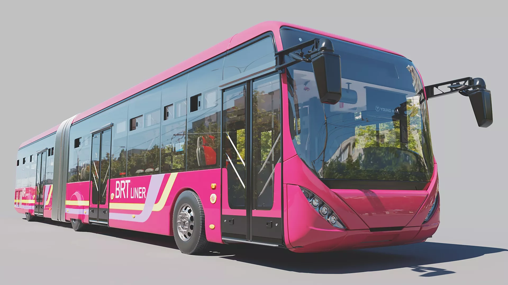 BUS Long Passenger Low-poly 3D model