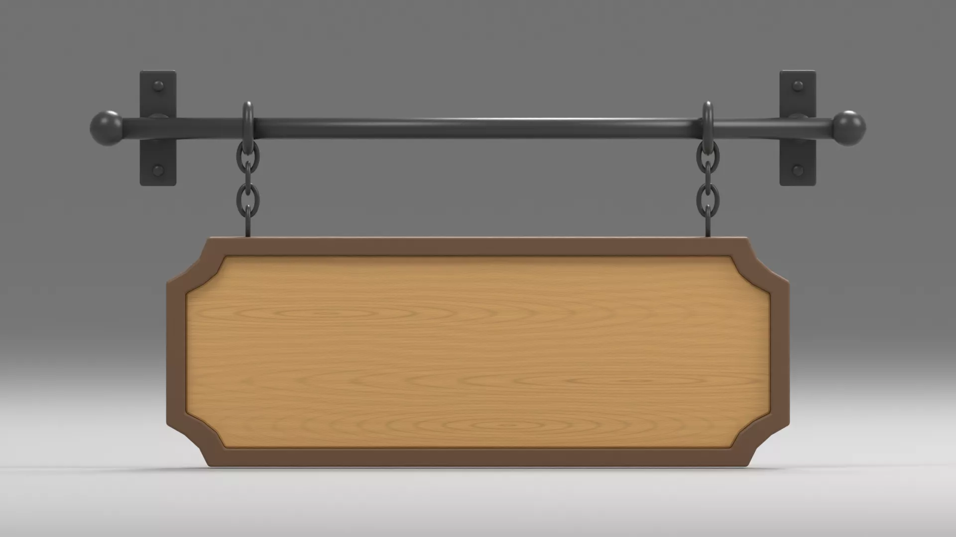 Blank hanging sign Low-poly 3D model