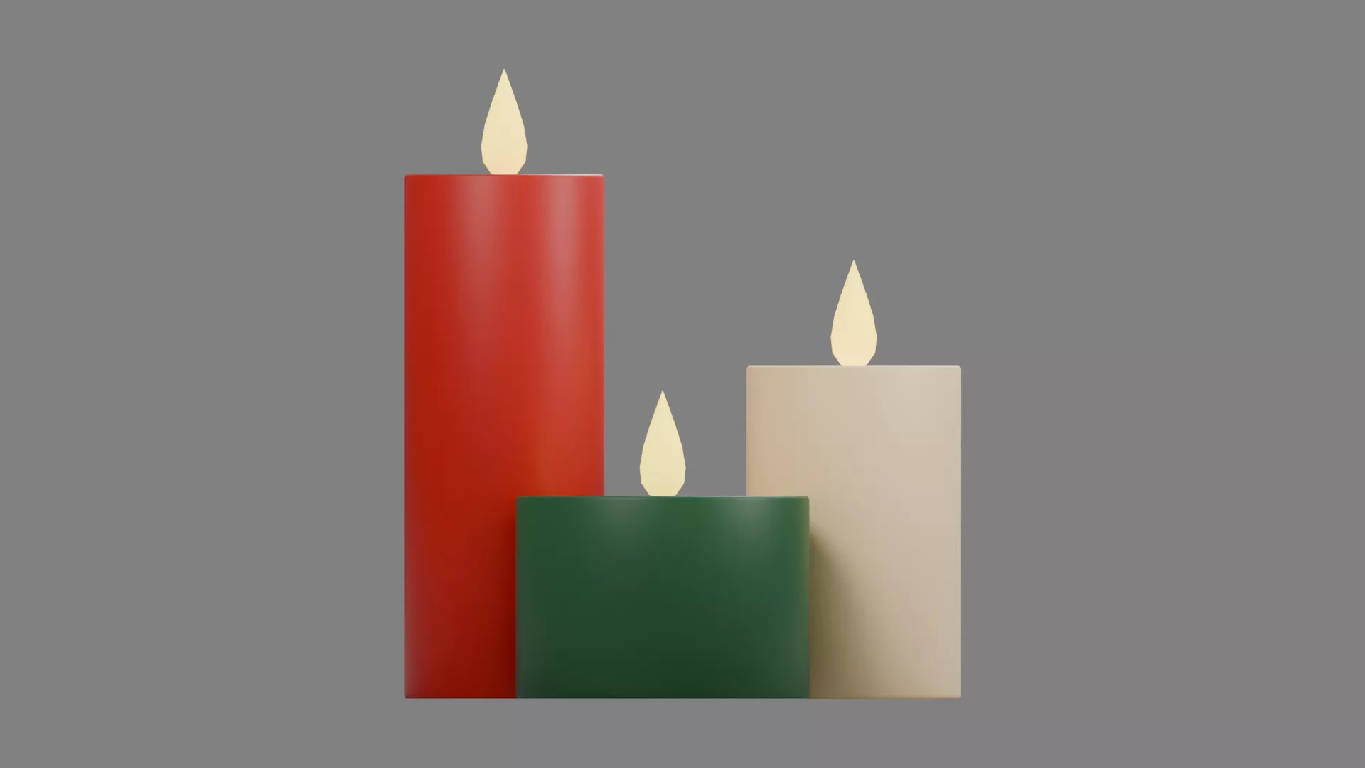 Candles candle in shape of heart Low-poly 3D model
