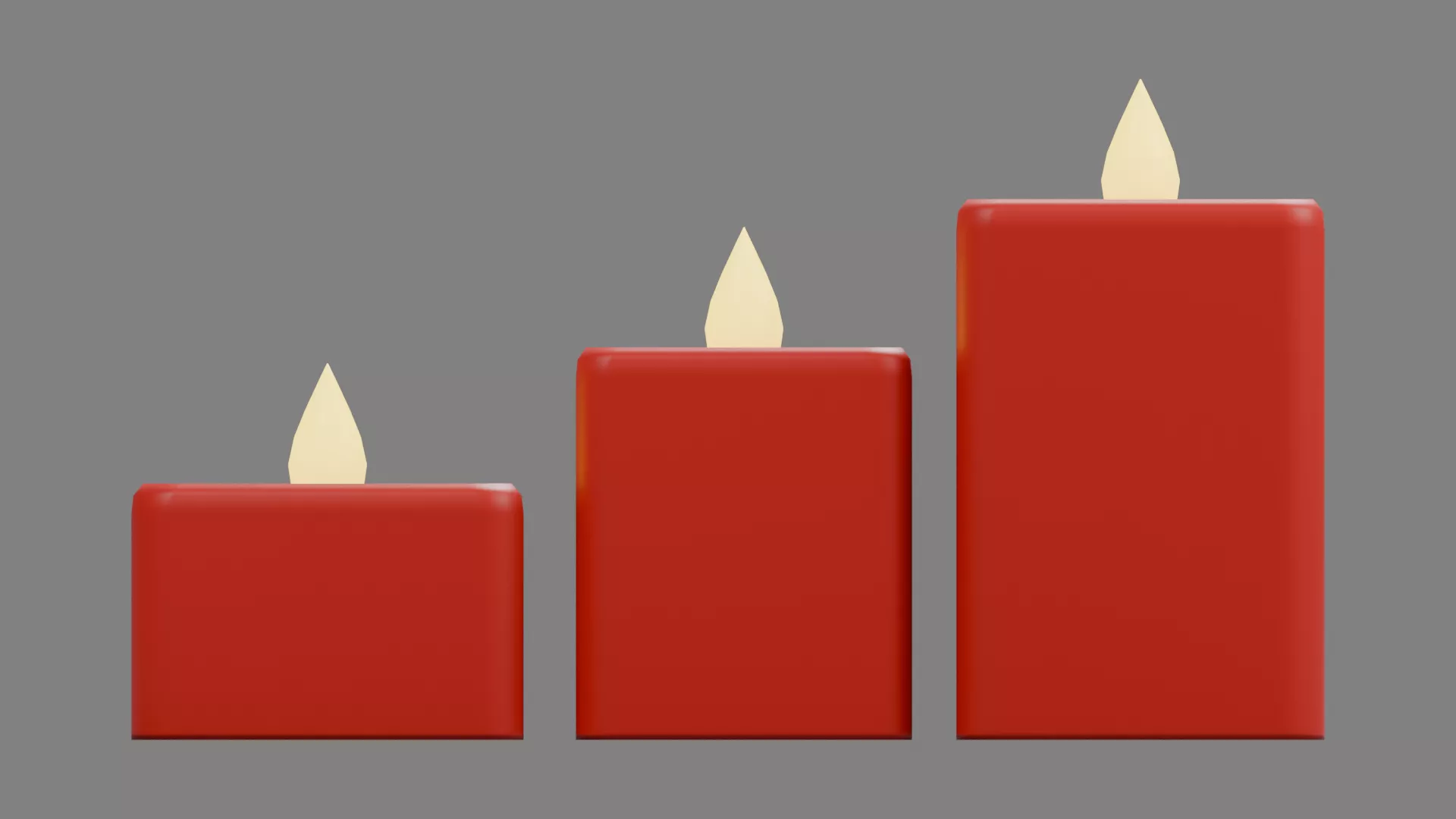 Candles candle in shape of heart Low-poly 3D model
