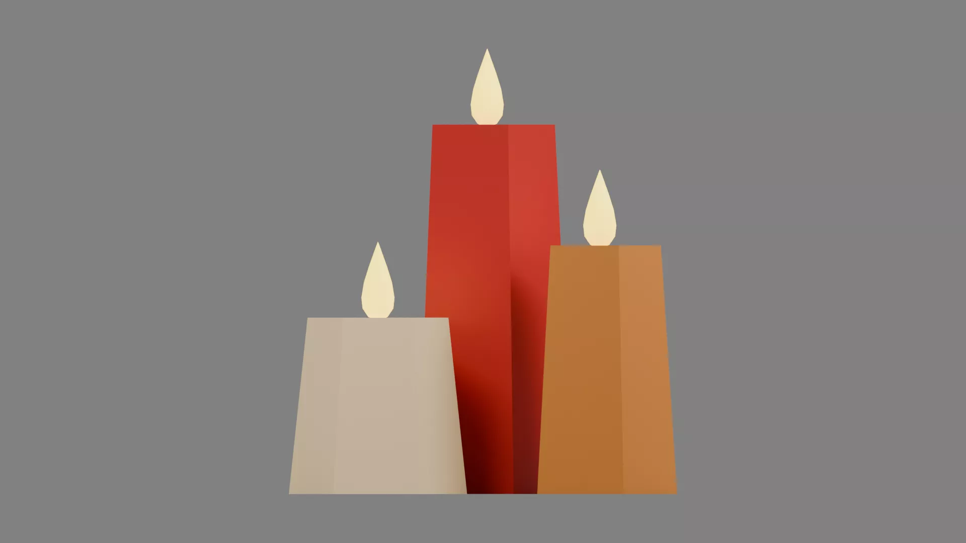 Candles candle in shape of heart Low-poly 3D model