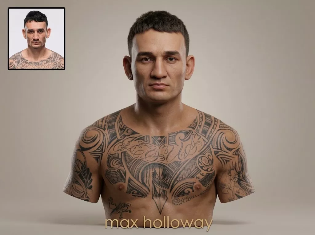 Max Holloway BMF 3D Printable Bust 3D print model