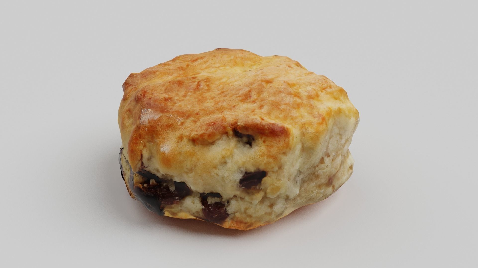 Raisin Scone Low-poly 3D model_0