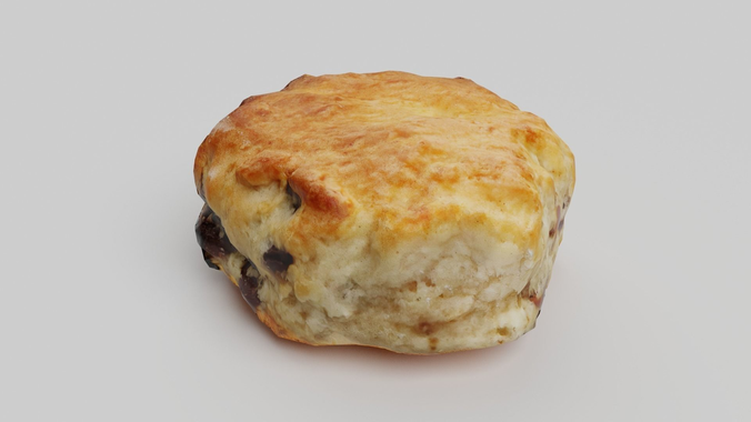 Raisin Scone Low-poly 3D model 7