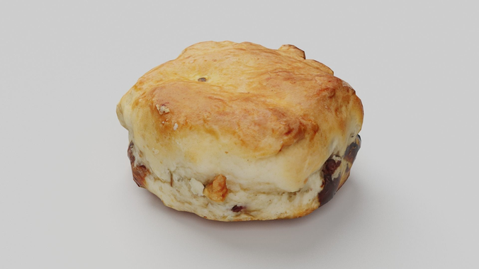 Raisin Scone Low-poly 3D model 5