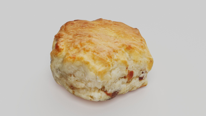 Raisin Scone Low-poly 3D model 3