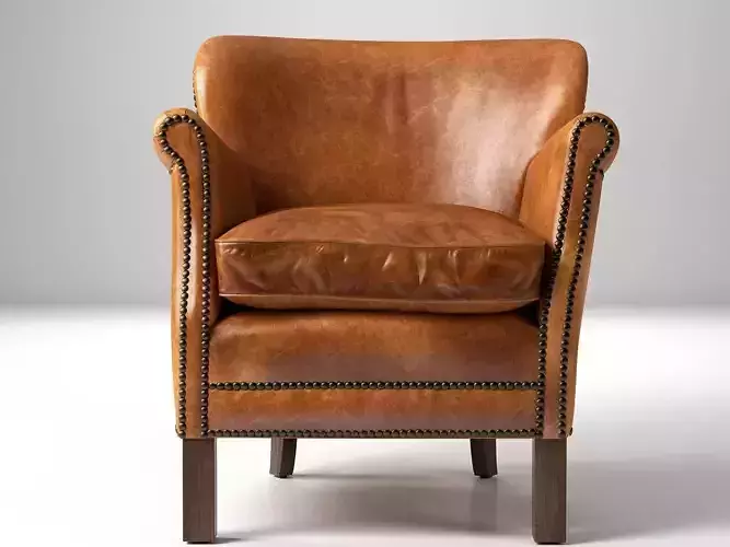 P L C W N leather club chair in style of person 3D model