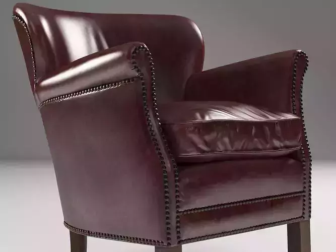 P L C W N leather club chair in style of person