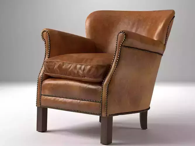P L C W N leather club chair in style of person