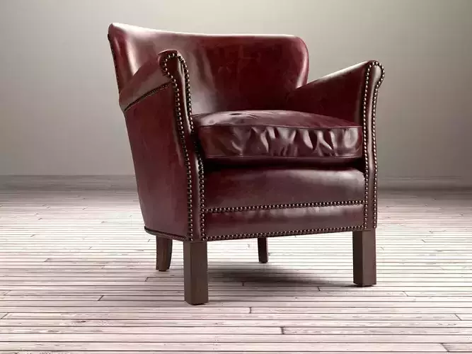 P L C W N leather club chair in style of person