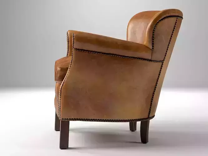 P L C W N leather club chair in style of person