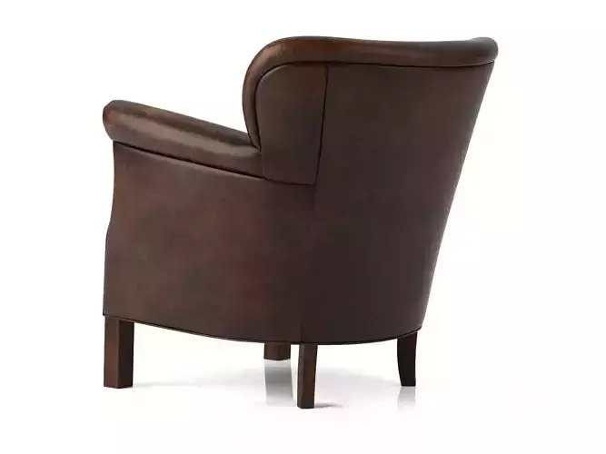 P L C leather club chair