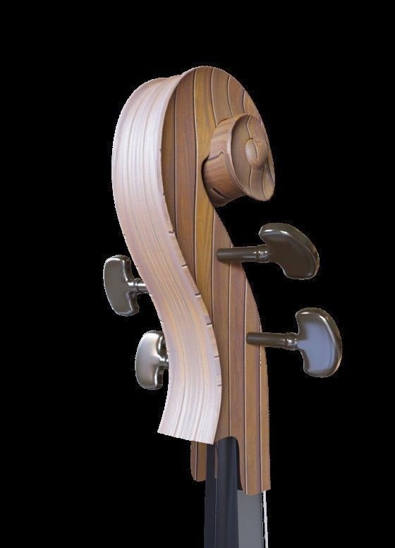 Violin Low-poly 3D model_4