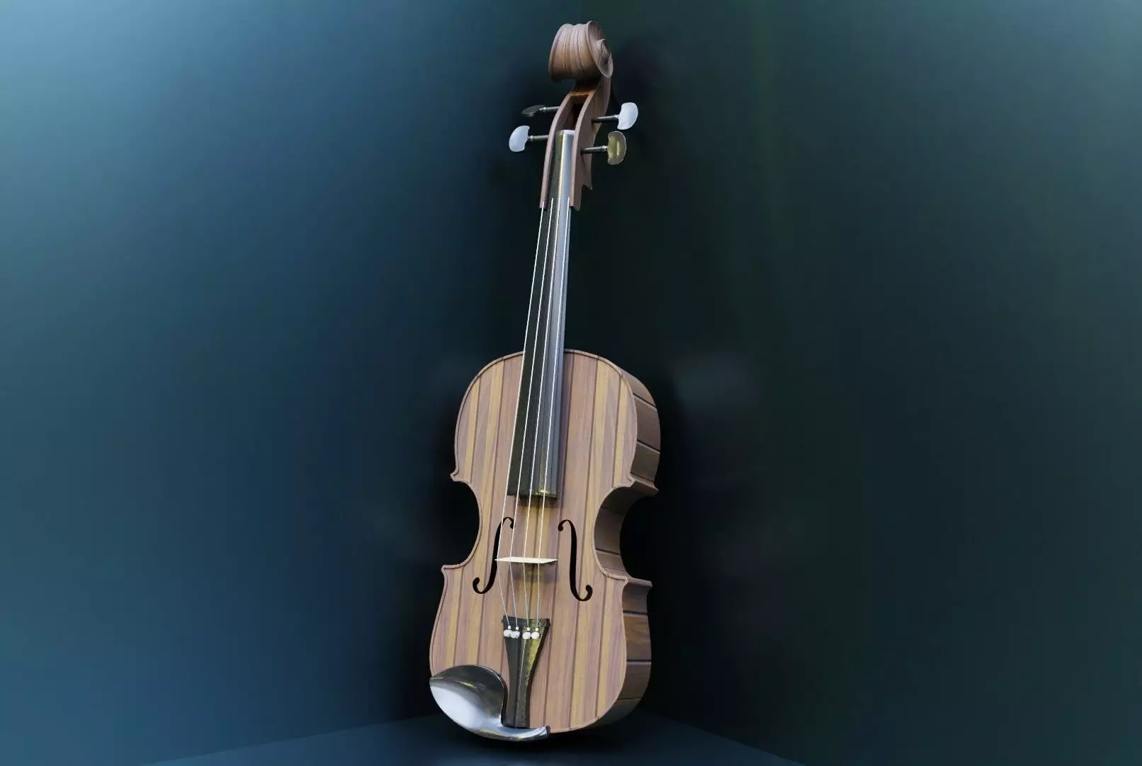 Violin Low-poly 3D model_0