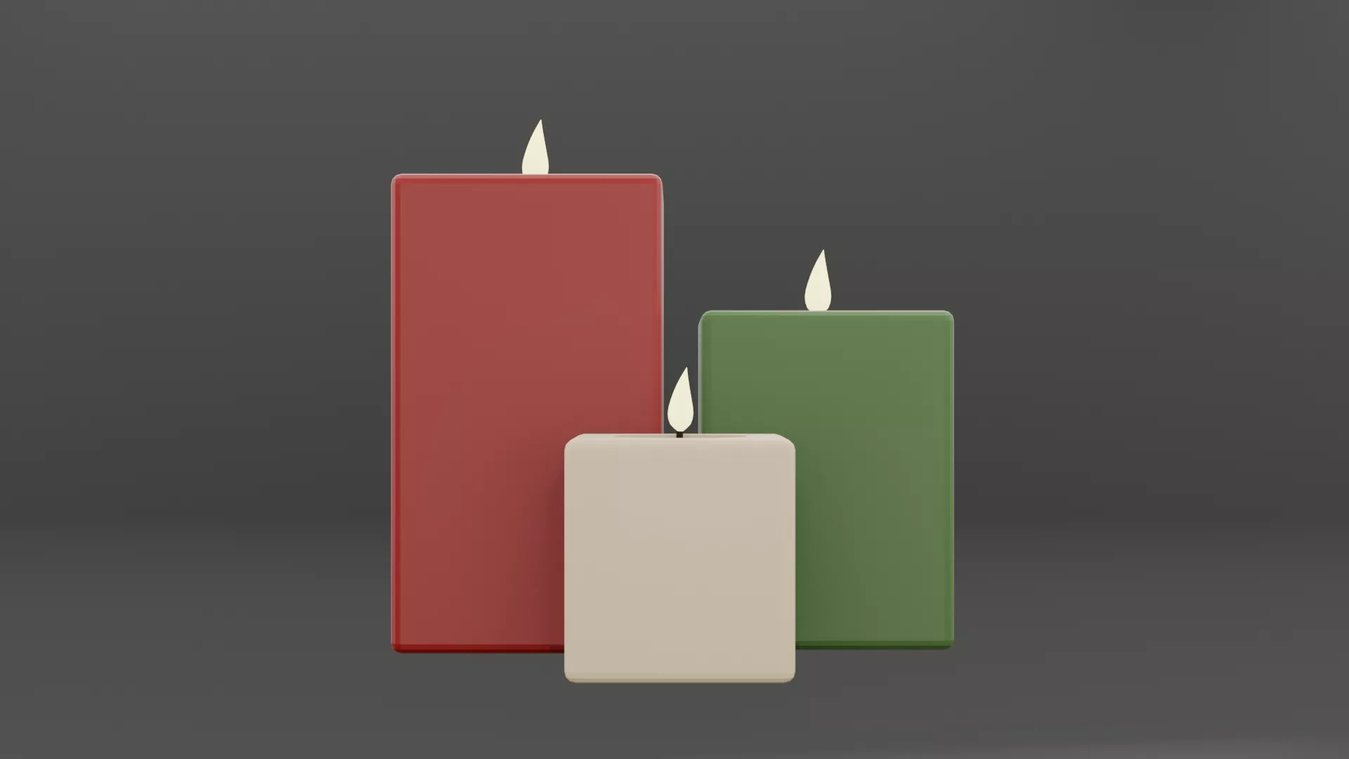 Candles candle in shape of heart Low-poly 3D model