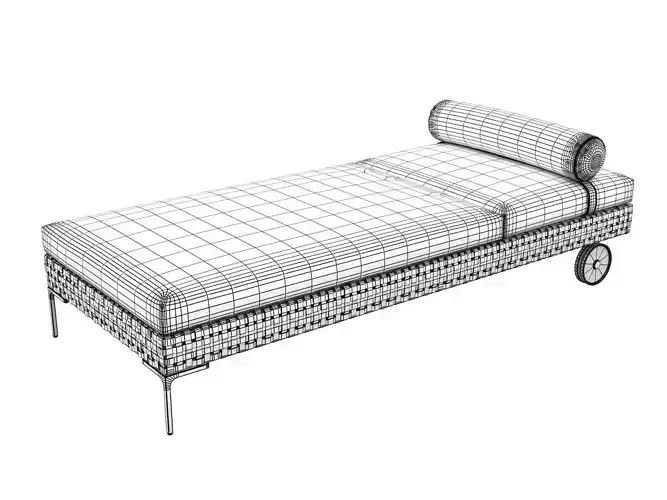 C C L rattan chaise lounge