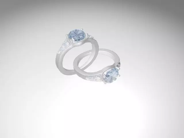 Diamond ring Low-poly 3D model