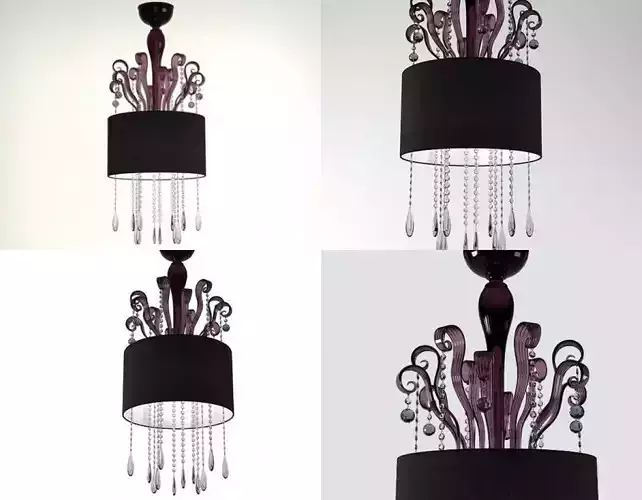S D chandelier with beads 3D model