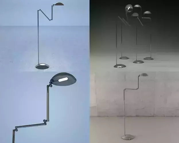 O four different floor lamps