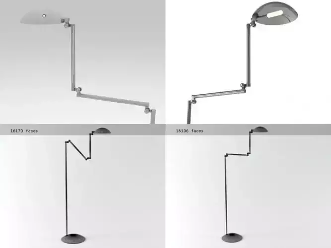 O four different floor lamps