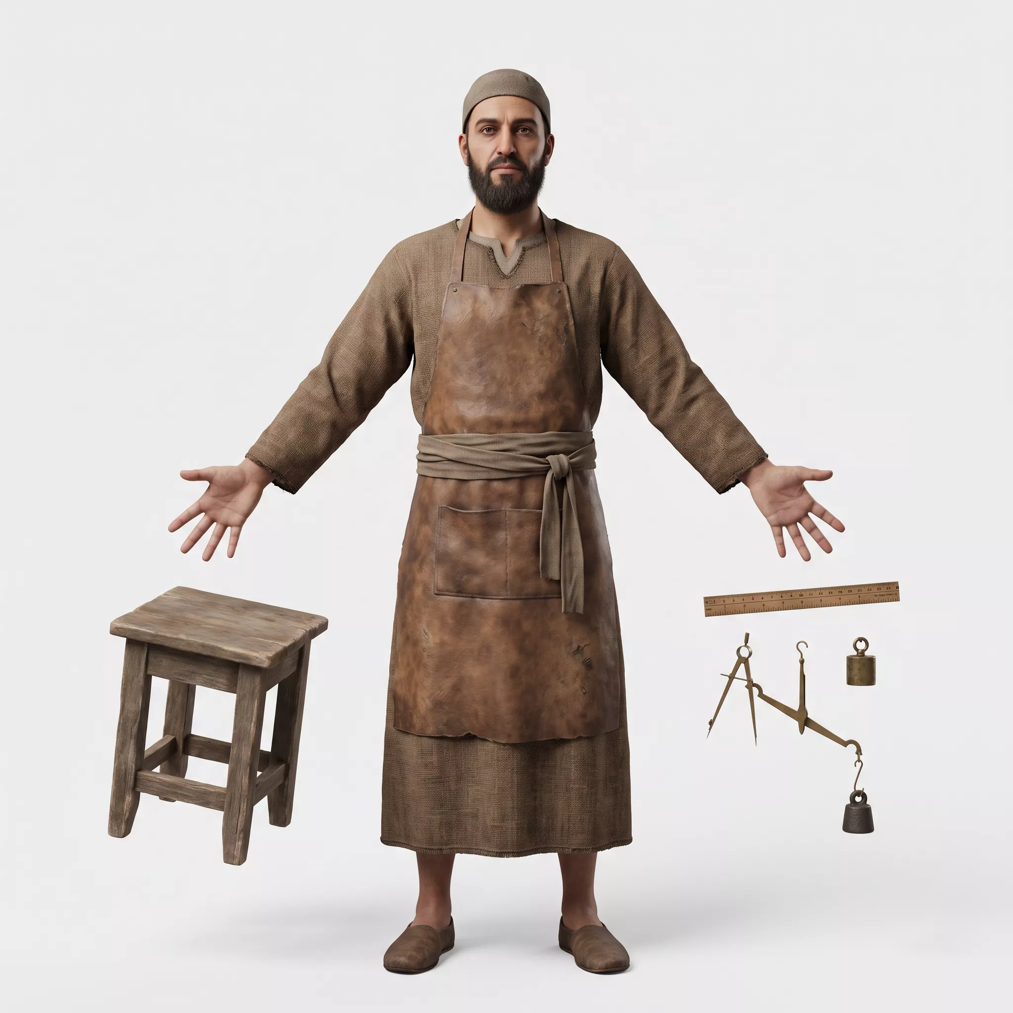 Abba Id 3D Character Fully Rigged Game Ready Low-poly 3D model