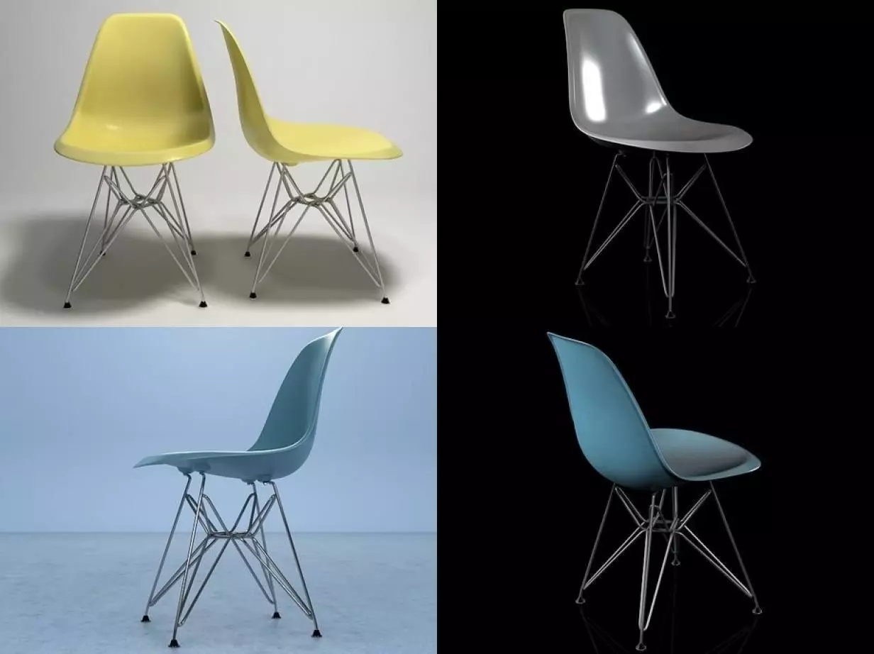 E P C DSR four eames chair 3D model_0