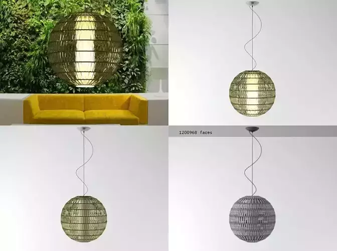 T S rattan pendant light