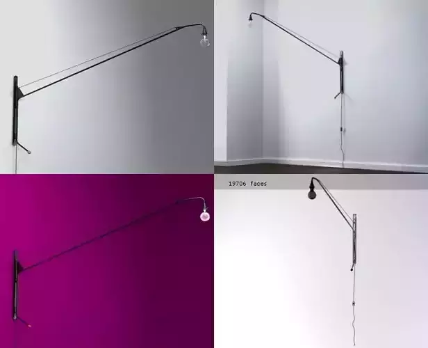 P wall lamp with four different angles