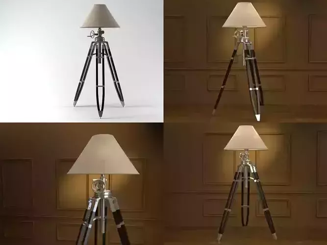 T F L four tripod floor lamps with lamp shade