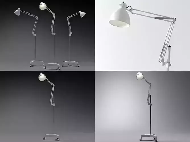 N floor lamp with different angles 3D model