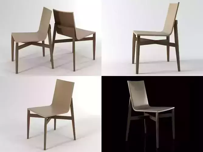 W modern dining chair 3D model