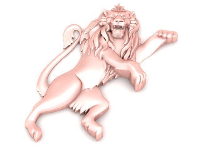 Pendant golden lion 3D print model_1