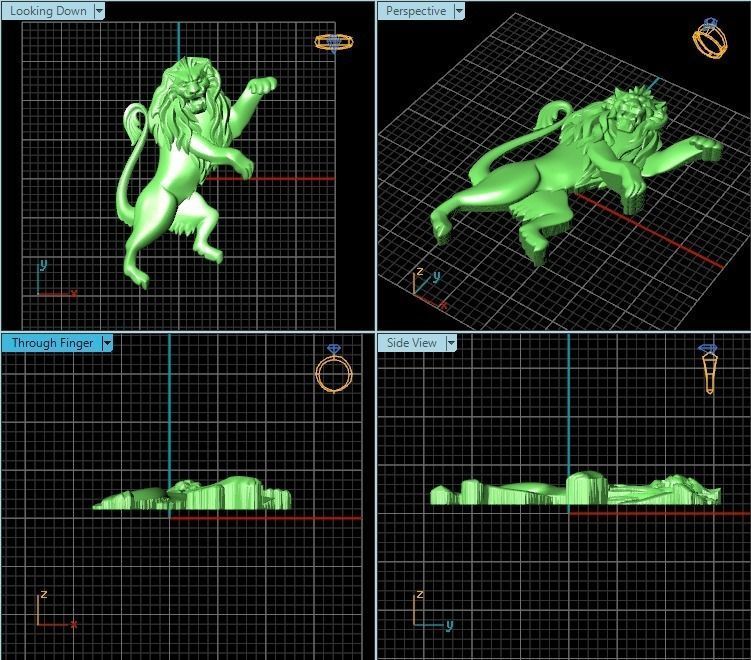 Pendant golden lion 3D print model_2