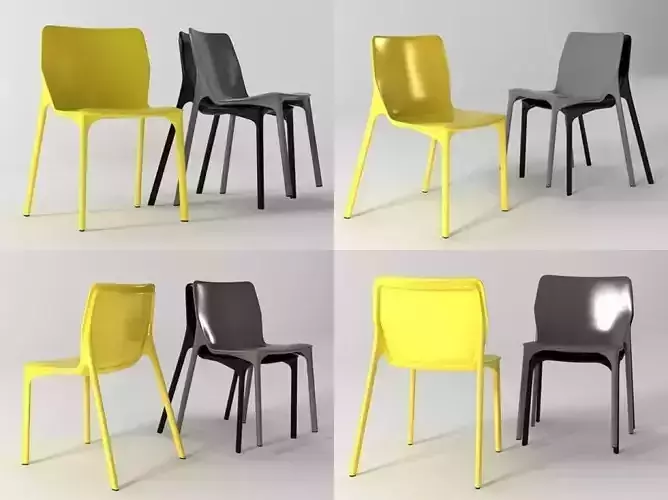 C four different chairs 3D model