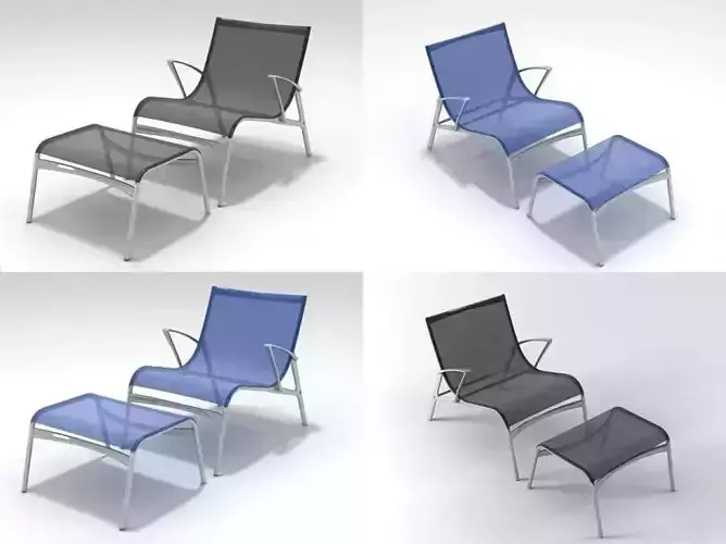 A 438 four different chairs and stool 3D model