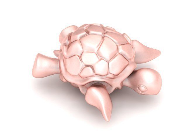 Pendant gold turtle 3D print model_1