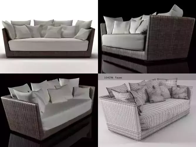 B 03 four different sofas with pillows