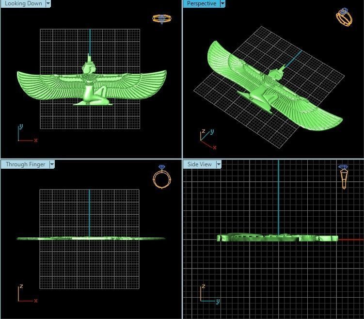 Pendant egyptian falcon 3D print model_2