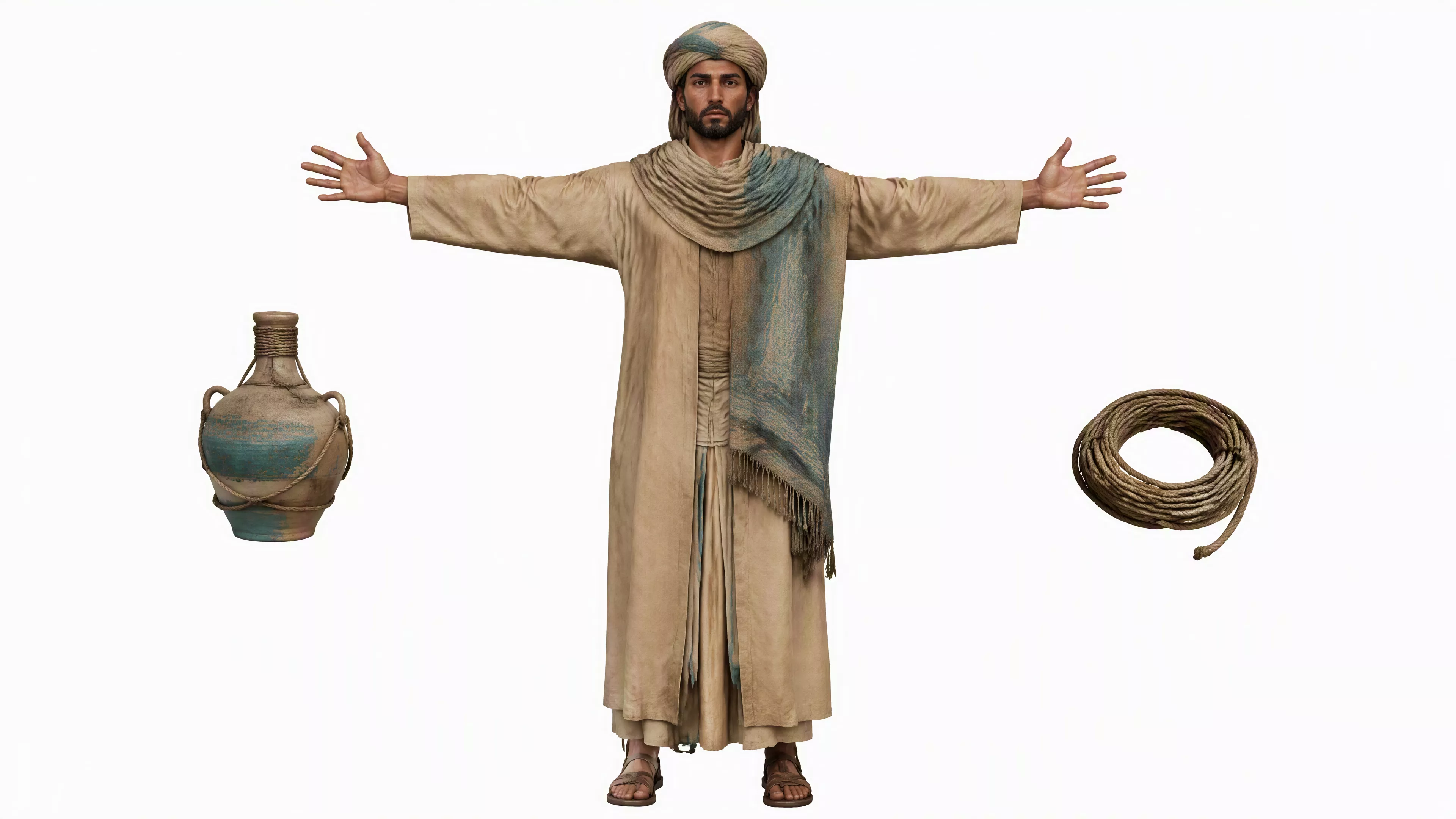 Abba Id 3D Character Fully Rigged Game Ready Low-poly 3D model