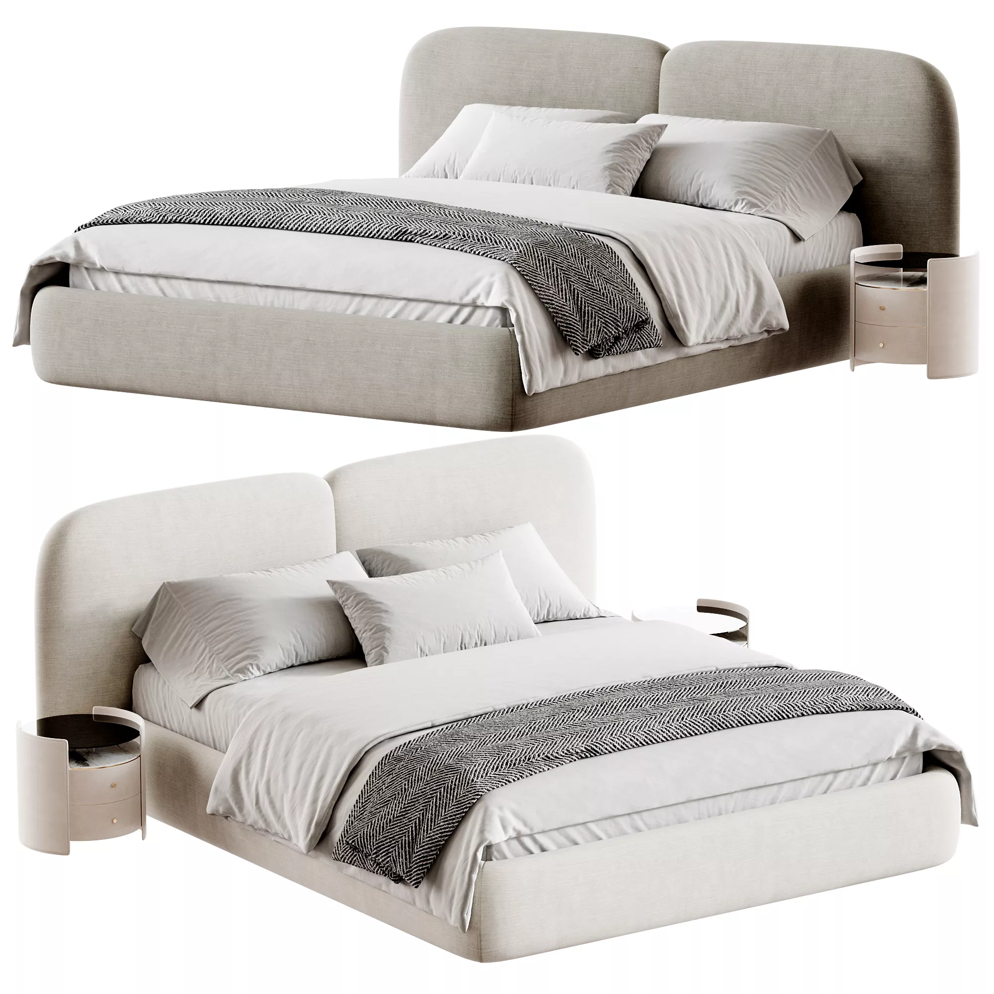 Layout bed Low-poly 3D model
