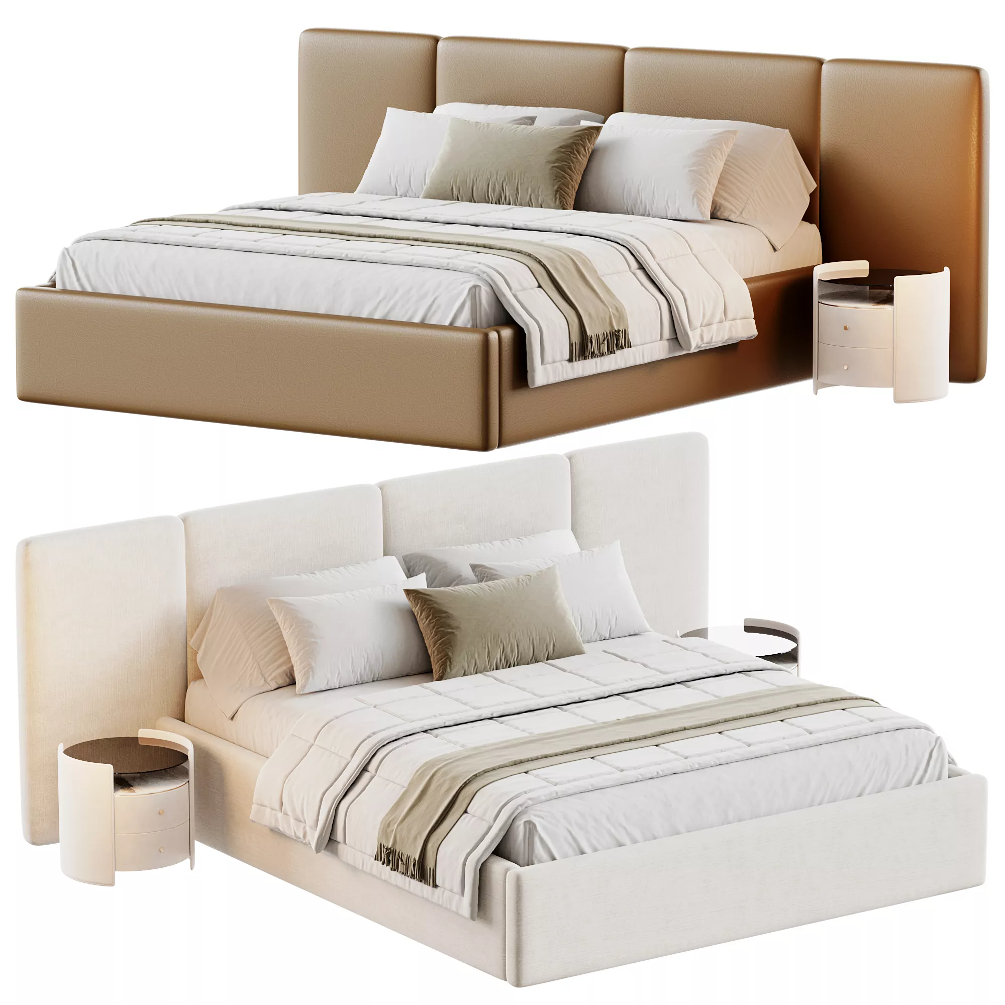 Elegant bed Low-poly 3D model