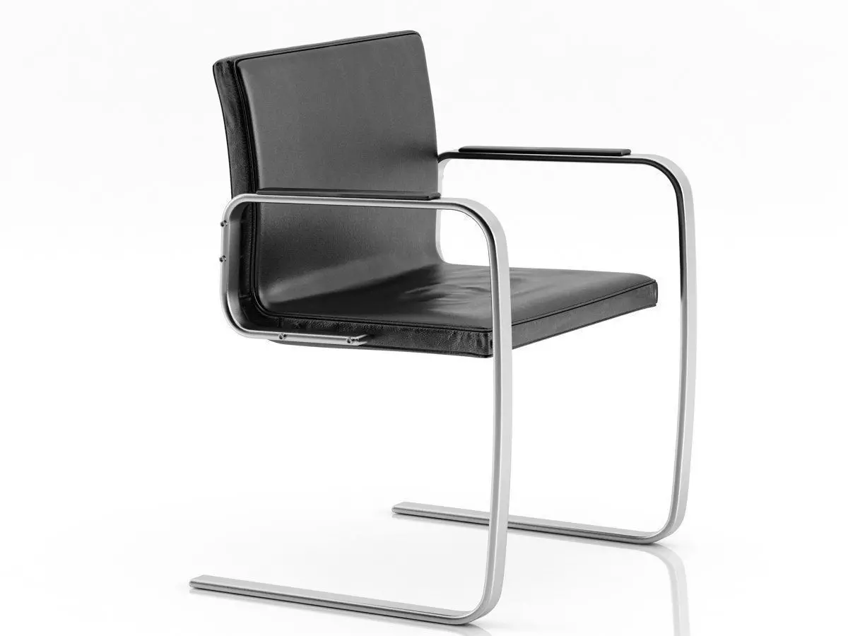 PK leather chair on metal frame 3D model_0