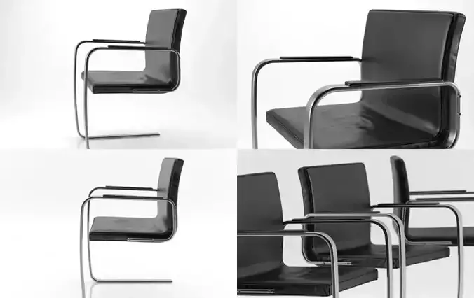 PK leather chair on metal frame